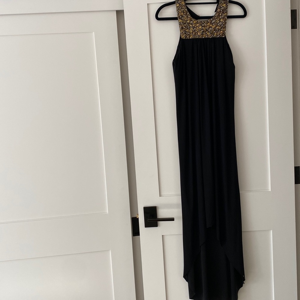 T-bags jeweled high low maxi dress